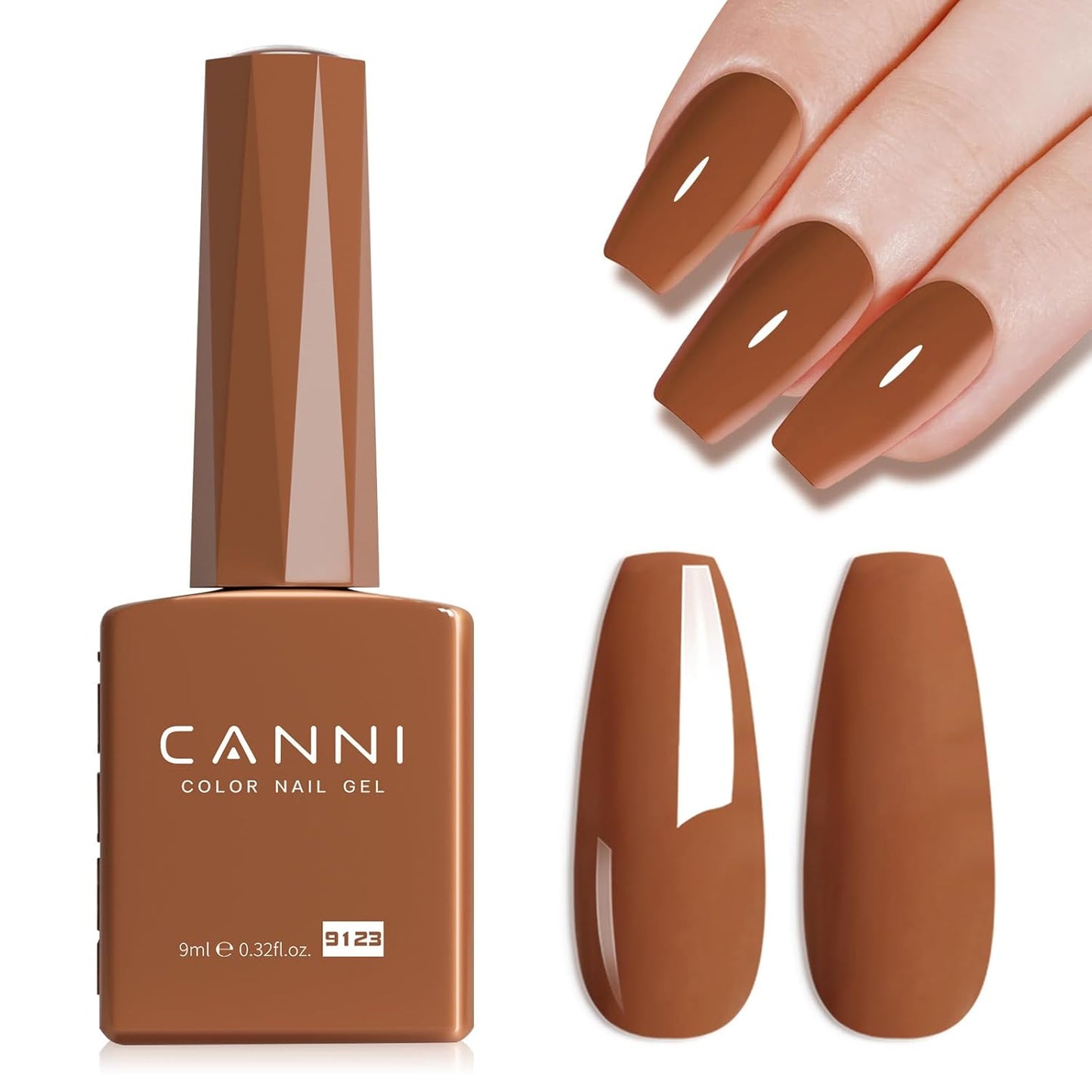 CANNI Brown Gel Nail Polish, 1Pcs Caramel Coffee Brown Color High Gloss Soak Off UV Nail Polish Gel Manicure Salon DIY-BrightBean Baby