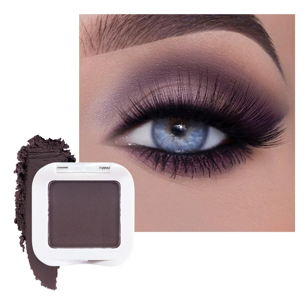 Matte Singe Eye Shadow Palette Makeup, Matte Smokey Plum Monochrome Eyeshadow For Old Women, Mini Singe Pressed Pigmented Waterproof Sombras Para Ojos, Vegan, Talc,Paraben & Cruelty Free, 15-BrightBean Baby