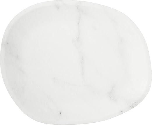 Carlisle FoodService Products Ridge Resuable Plastic Platter Oblong Platter for Home and Restaurant, Melamine, 13 Inches, Marble, (Pack of 6)