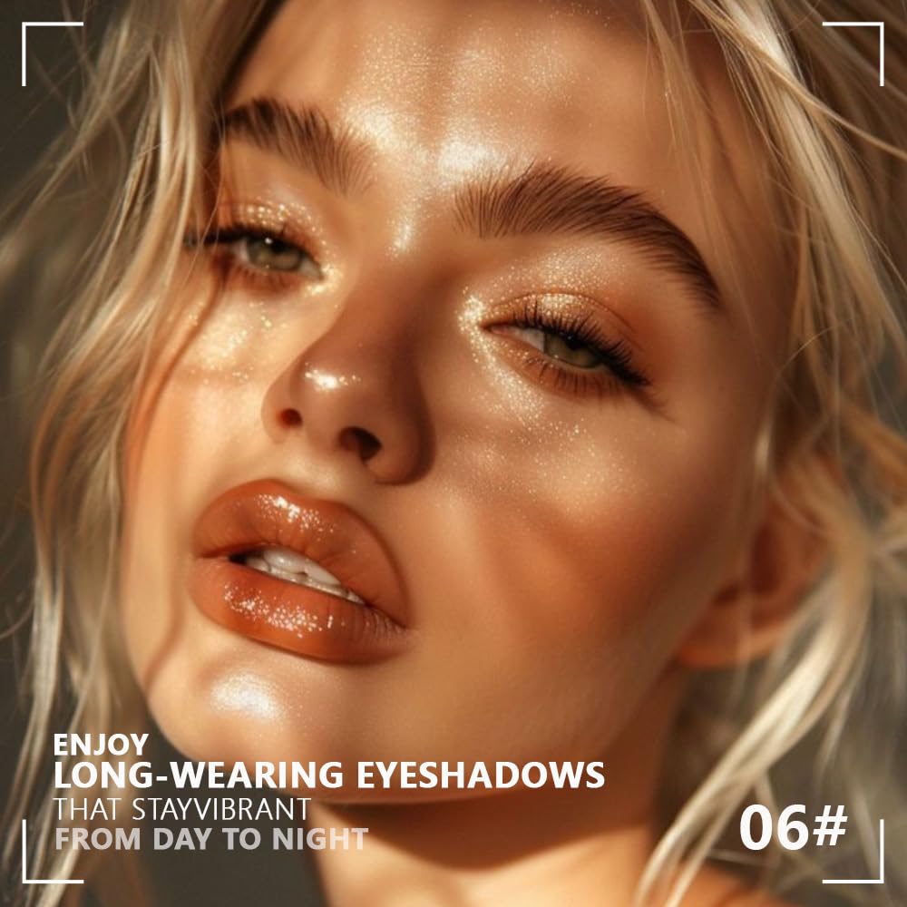 Monochrome Powder Eyeshadow Palette Makeup,Brown Natural Neutral Single Shimmer Eye Shadow for Older Women,Buildable Sparkly Eye Finish,Long Lasting Naturing-Looking-BrightBean Baby