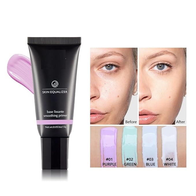 MAEPEOR Moisturizing Face Primer 4 Colors Long Lasting Matte Face Primer For Neutralizing Uneven Skin Tones & Brightening Complexion (02 Green)-BrightBean Baby