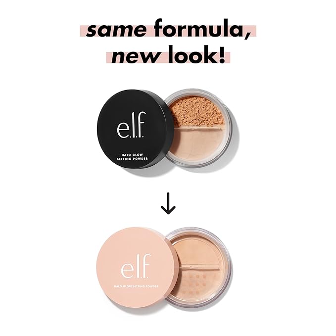e.l.f. Halo Glow Setting Powder, Smooths The Look Of Pores & Fine Lines, Creates An Airbrushed Finish, Vegan & Cruelty-Free, Deep-BrightBean Baby