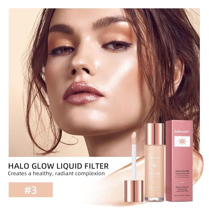 Halo Glow Liquid Face Filter, Complexion Booster For A Glowing, Soft-Focus Look, Infused With Hyaluronic Acid, Vegan & Cruelty-Free 1.06 OZ/31.5ml -07-BrightBean Baby