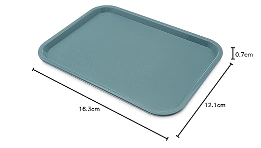 Carlisle FoodService Products Cafe Plastic Fast Food Tray, 12" x 16", Slate