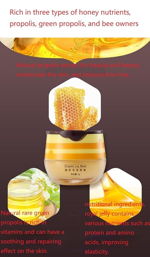 2 Pcs Lip Balm Honey Pot, Honey & Strawberry Hydrating Lip Mask, Reduces Lip Lines Prevention Dry and Cracked Lip Scrubs Exfoliator Honeypot Lip Balm. (Honey & Strawberry)-BrightBean Baby