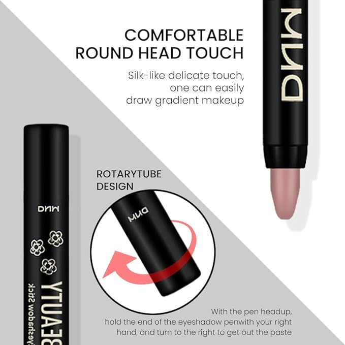 evpct Putty Matte Cream Eye Shadow Brightener Sticks Set for Eyes, Putty Matte Pencil Eye shadow Applicator Stick Pen Palette Makeup Waterproof sombras en crema para ojos 23#