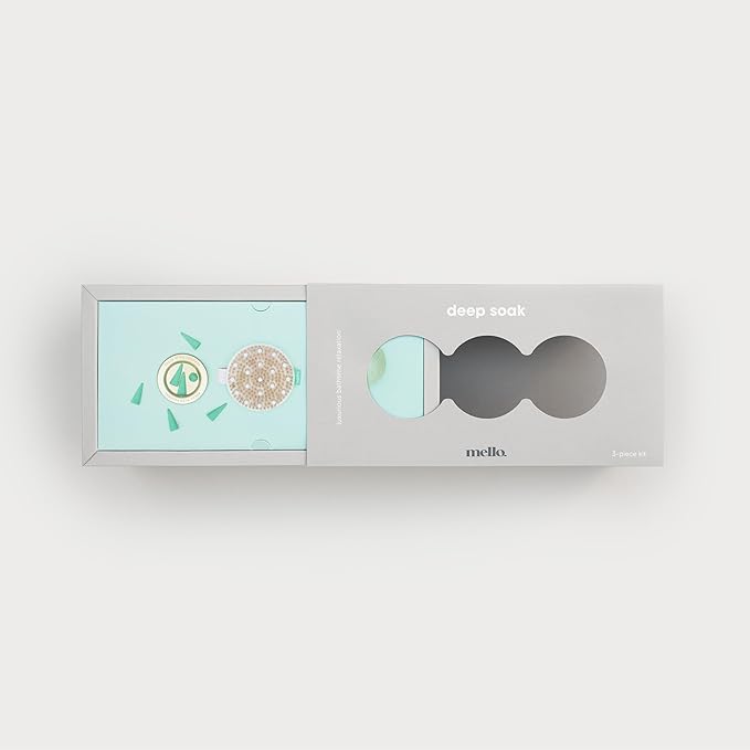 Mello Bath Accessories Deep Soak | Self Care Gifts for Women | Spa Gifts for Women & Relaxation Gifts for Women | Bath Accessories Includes Konjac Sponge, Incense Cones & Exfoliating Brush-BrightBean Baby
