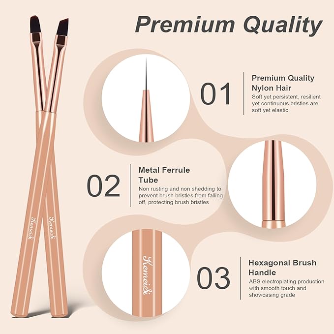 6Pcs Nail Art Brush Set - Nail Design Tool Including Nail Liner Brush, Ombre Brush, Nail Gel Polish Painting Brush Drawing Pen for Home Use and Professional Nail Salon-BrightBean Baby