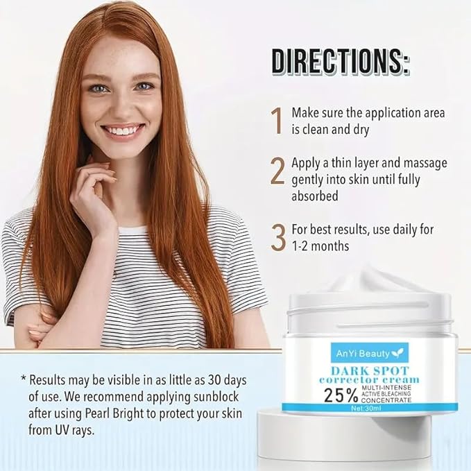 Cream for Correcting Dark Spots: Face, Body, and Sensitive Areas, Promoting Youthful Skin for Both Women and Men (1oz)-BrightBean Baby