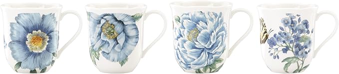 Lenox 833418 Butterfly Meadow Blue 4-Piece Mug Set