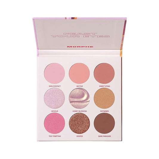 Morphe Forbidden Honey Artistry Palette - Foil-Effect Eyeshadow Palette with Matte, Shimmer & Foil Finishes - Pink & Brown Eyeshadow with Luminous Payoff (0.35 oz)-BrightBean Baby