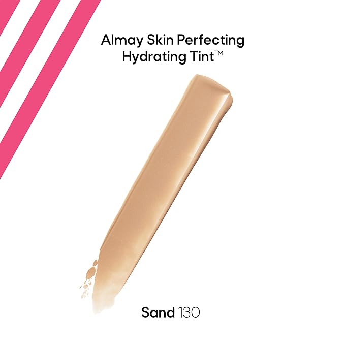 Almay Hydrating Liquid Foundation Tint, Lightweight with Light Coverage, Naturally Dewy Finish, Hypoallergenic, Dermatologist TestedFragrance Free, 130 Sand, 0.94 fl oz.-BrightBean Baby