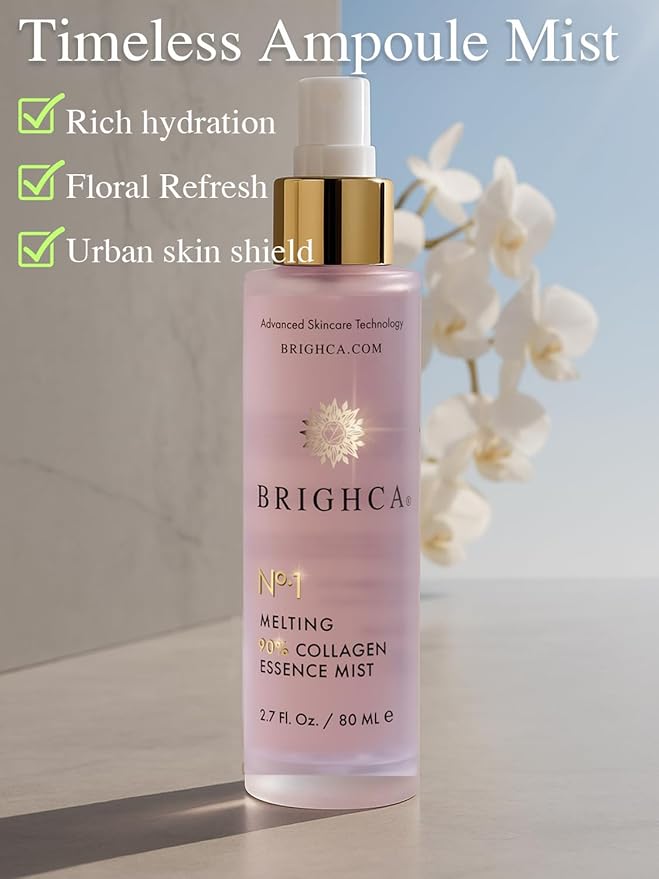 Melting 90% Collagen Essence Mist (2.7 Fl Oz) | Anti Aging, Renew Skin Cells and Protect Skin Barrier with 90% Marine Collagen and TriAqua Mender™-BrightBean Baby