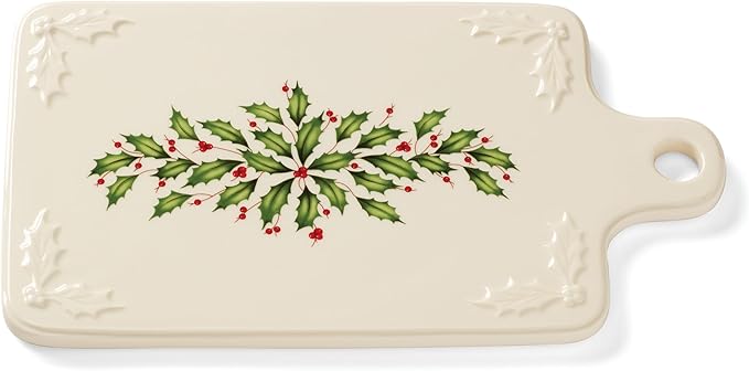 Lenox 890760 Holiday Porcelain Cheeseboard, Christmas Hosting (Pack of 8)
