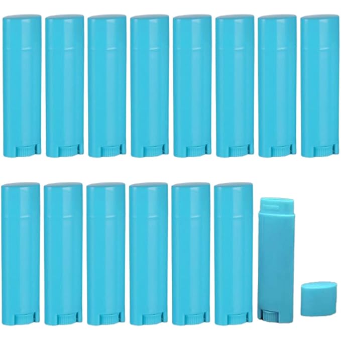 5ml 25Pcs Empty Oval Deodorant Lip balm Tubes Containers Twist-up Refillable Containers for Lipstick,Chapstick,Homemade Lip balm,DIY Deodorants(Sky Blue)-BrightBean Baby