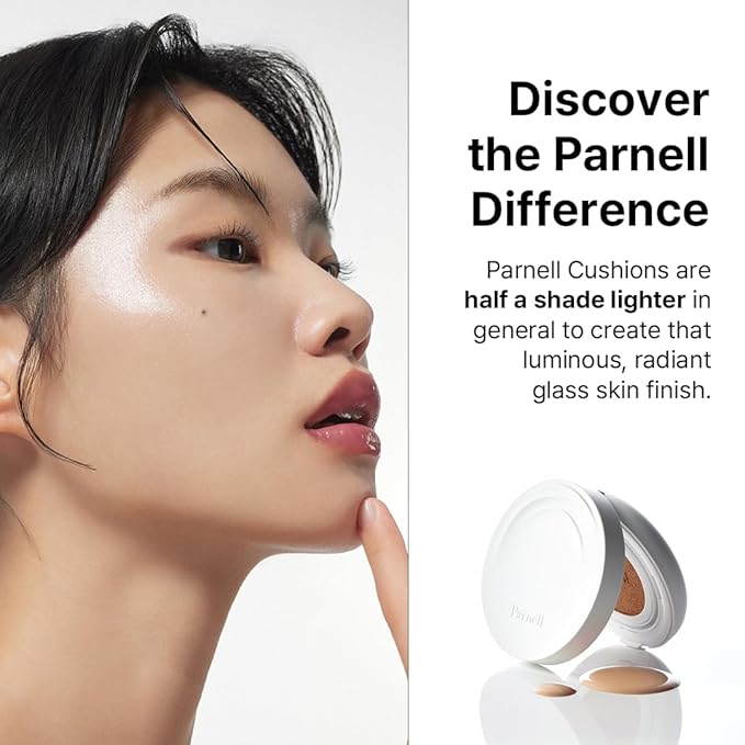Parnell Cicamanu Serum Cushion 47N Rich Mahogany 0.52 fl oz | Hydrating Serum Foundation for Soothing, Pore Blurring & Radiant Glass Skin | Lightweight Korean Cushion for Sensitive Skin | K-Beauty-BrightBean Baby