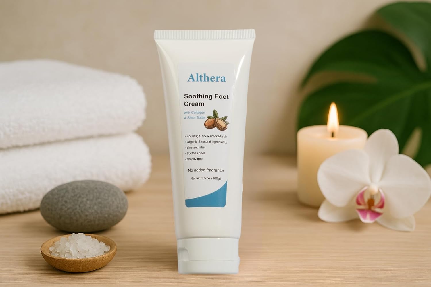 soothing Foot Cream with Collagen, Lactic Acid, Urea & Shea Butter – 3.5oz Intensive Repair for Dry Cracked Heels, Includes Moisturizing Sock for Overnight Hydration (full sock)-BrightBean Baby