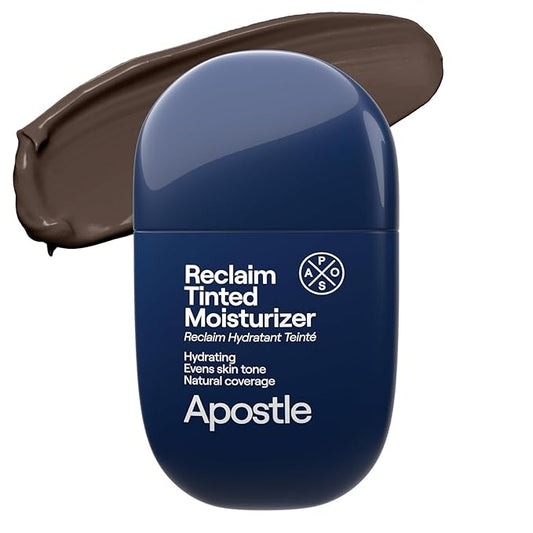 APOSTLE Reclaim Tinted Moisturizer for Men (1 Black River) - Niacinamide, Vitamin E, Squalane, Hyaluronic Acid, Tinted Face Moisturizer For Men. Hydrates, Evens Skin Tone, 1 Fl. Oz.-BrightBean Baby