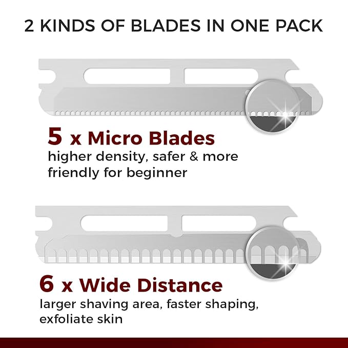 ZOMCHI Eyebrow Razor and Face Razor for Women and Men, Reusable Metal Handle with 11 Refill Blades, Dermaplane Razor with Protective Silicone Cap, Eyebrow Hair Trimmer - Polished Silver-BrightBean Baby