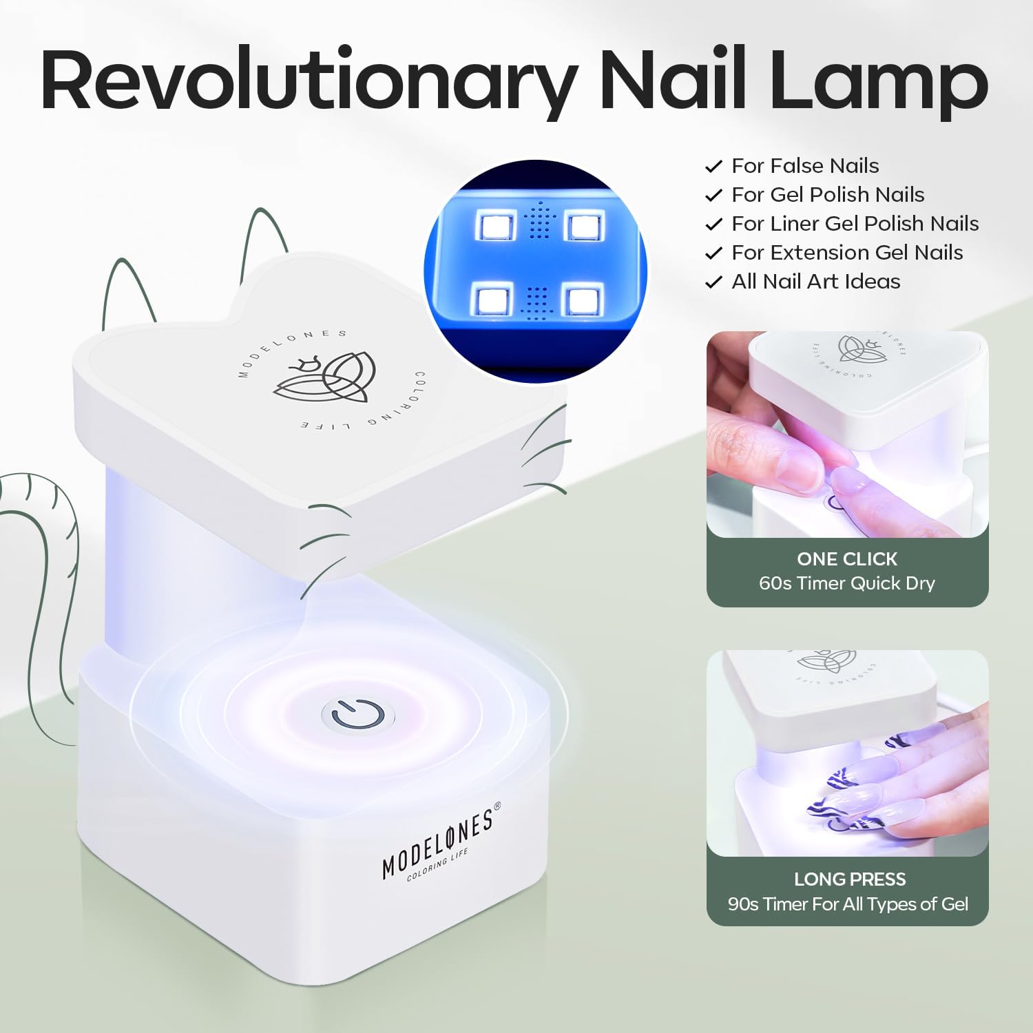 modelones Medium Coffin Gel Nail Tips Kit, 9-in-One Nail Glue with Portable U V Lamp 216Pcs 12Sizes Pre-Etched Press ons Fake Acrylic Extension Kit DIY Salon Gift for Women-BrightBean Baby