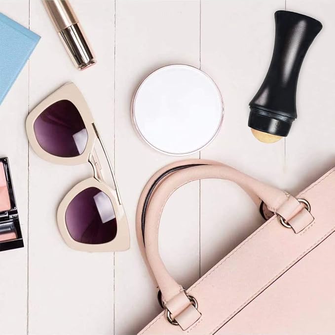 2Pcs Volcanic Face Roller Oil Control On The Go Oil-Absorbing Blotting Tool Natural Volcanic Roller Stone Ball (Black and White)-BrightBean Baby