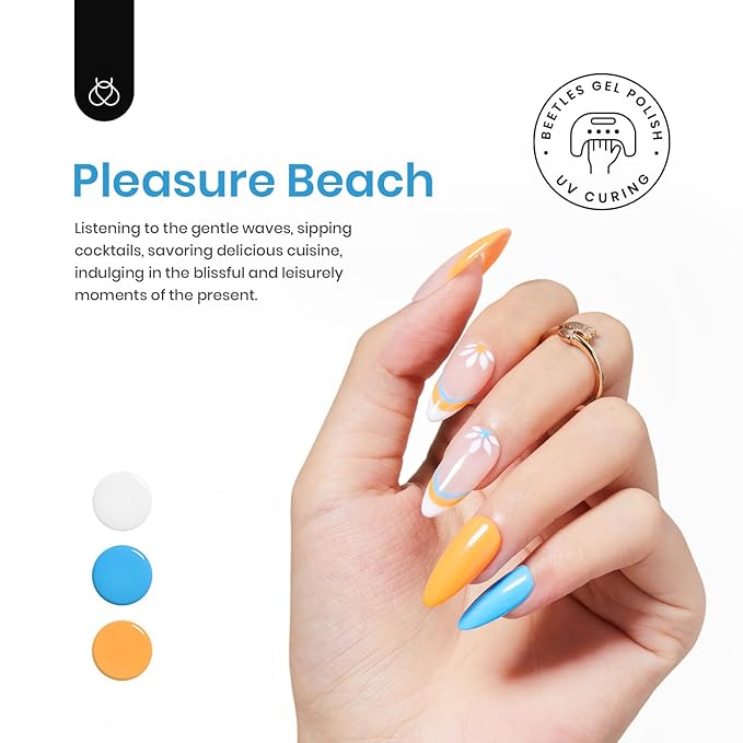 beetles Gel Polish Set, 6 Colors Yellow White Orange Blue Gel Polish Kit, Glitter Green Nail Polish Soak Off Nail Lamp Nail Art Manicure Kit, DIY Home Salon Gifts for Women-BrightBean Baby