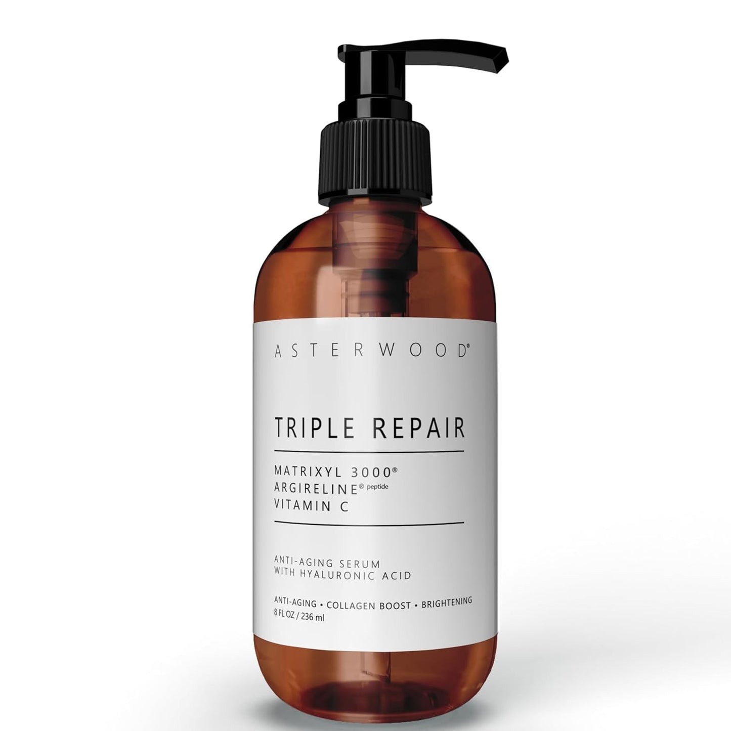 Asterwood Triple Repair Matrixyl 3000 + Argireline + Hyaluronic Acid + Vitamin C Serum for Face - Anti-Aging, Collagen Boosting, Hydrating - Fragrance-Free - 8 Fl Oz-BrightBean Baby