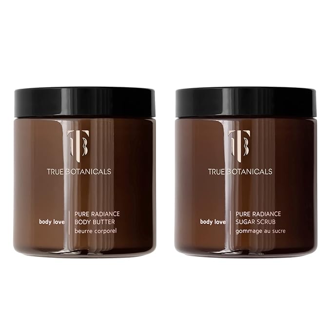 True Botanicals - Body Love Pure Radiance Duo | Non-Toxic, Cruelty-Free | Sugar Scrub & Body Butter, Exfoliate + Moisturize for Dewy Glow | MADE Safe-BrightBean Baby