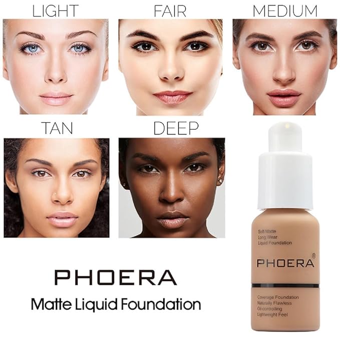2 Pack PHOERA Foundation 103 Warm Peach Makeup,Full Coverage Foundation for Women and Girls-BrightBean Baby
