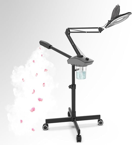 TASALON Professional 2-in-1 Facial Steamer, Ozone Face Steamer with 5X Magnifying Lamp Deep Cleaning Pore,Hot Mist Face Steamer Salon Spa Beauty Skin Care Equipment, Aroma Therapy Nozzle Included-BrightBean Baby