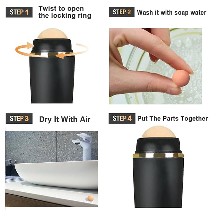 103 PCS Volcanic Roller Oily Skin Oil Control On The Go Volcanic Face Roller Oil Absorbing Volcanic Roller with Oil Blotting Sheet Paper for Oily Skin Care Oil Control Film Tissues (Type2)-BrightBean Baby