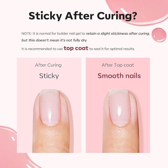 modelones Builder Nail Gel, 8-in-One Jelly Pink Builder, Peachy Pink Rubber Base Gel Polish, LED Lamp Cured Nude Color Base Hardener, Apex Building Strengthener Extension for Girls Home DIY Salon-BrightBean Baby