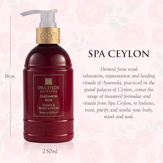 SPA CEYLON Cardamom Rose Hand & Body Lotion | Body Cream with Coconut, Almond & Himalayan Rose | Hydrating & Soothing for All Skin Types | Vegetarian & Ethical-BrightBean Baby