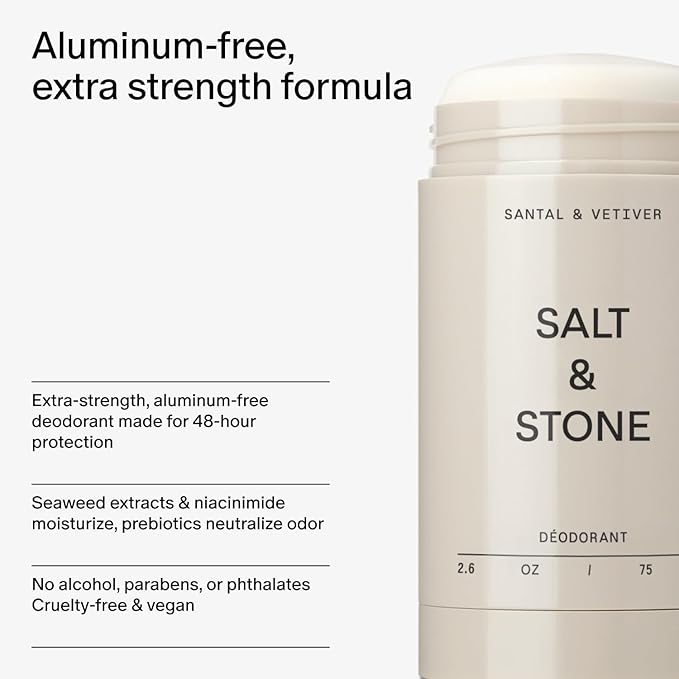 SALT & STONE Aluminum Free Deodorant | Extra Strength 48 Hour Protection for Women & Men | Made with Seaweed Extracts, Shea Butter & Prebiotics (Mini Deodorant Discovery Set)-BrightBean Baby