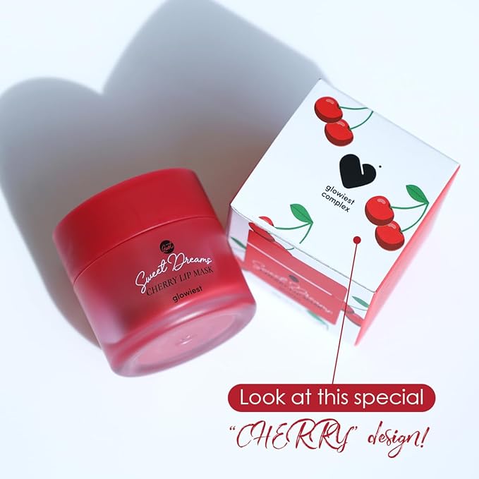 Sweet Dreams Lip Mask-Nourishing, Plumping and Hydrating Lip Balm | Ecofriendly Lip Sleeping Mask | Hyaluronic Acids + Vitamin C + Shea Butter + Antioxidants l Cherry- 0.7 oz-BrightBean Baby