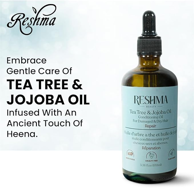 Reshma Beauty Tea Tree & Jojoba Oil – Henna Infused Conditioning Oil for Dry & Damaged Hair | Hydrates, Repairs & Strengthens-BrightBean Baby