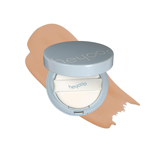 Natural Glow Foundation - Light to Medium Coverage Cushion Foundation Makeup with Hyaluronic Acid & Tea Tree Extract - Vegan, Cruelty-Free Cream Foundation - K Beauty - 15g/0.52oz - Desert Sand-BrightBean Baby