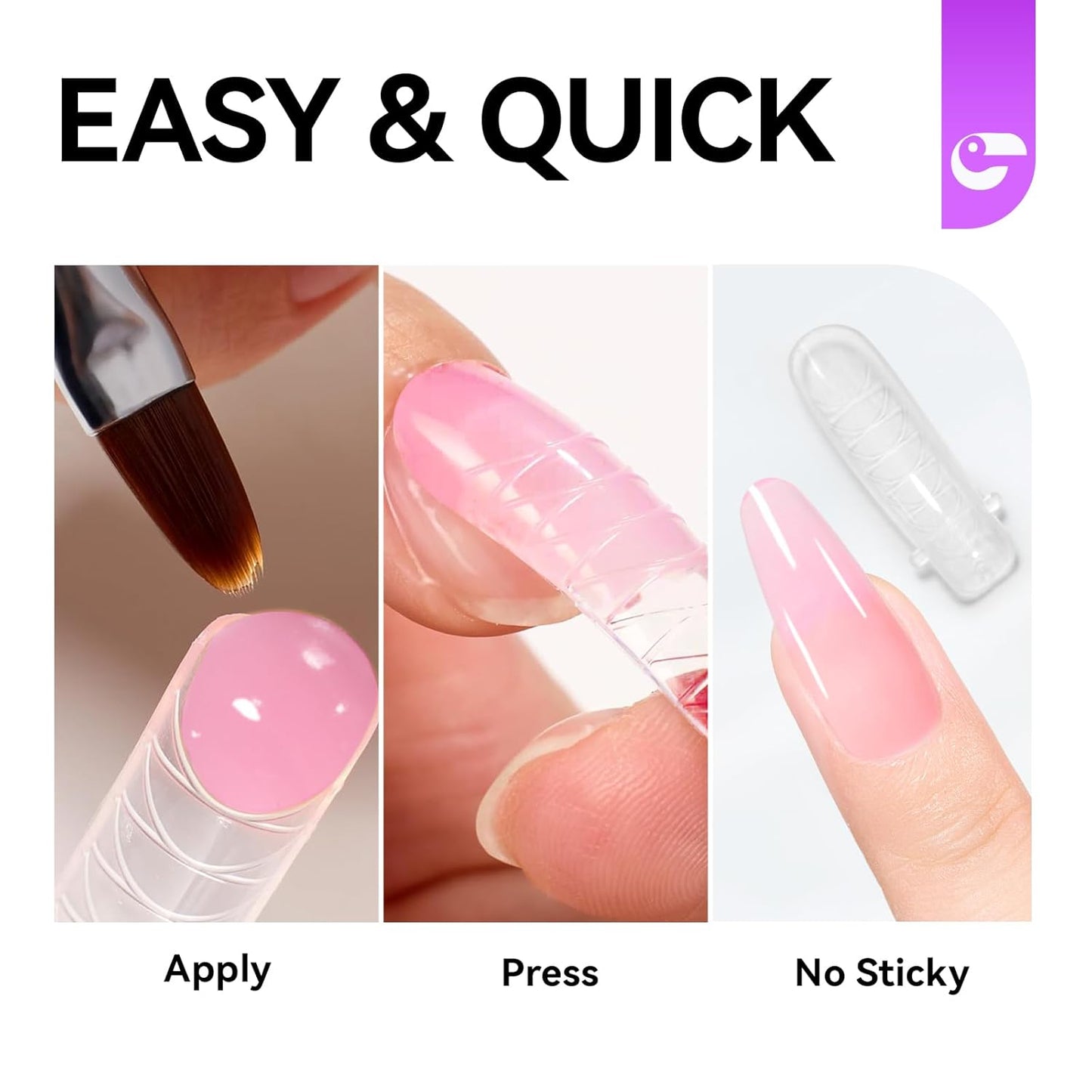 Gelike EC Dual Forms for Extension: 96 Pcs Color Nail Form, 4 Style 12 Size Nail Forms For Builder, Half Matte Gel Forms For Manicure Art Design Salon Diy-BrightBean Baby