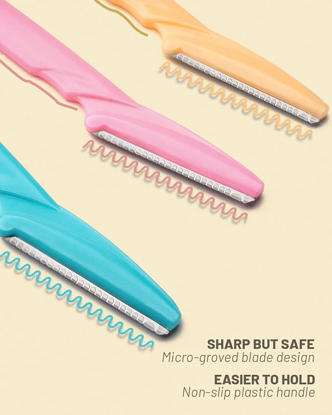 Eyebrow Razor for Women, 12 Pcs Dermaplaning Tool for Face Professional, Face Razor for Women Facial Hair Remover-BrightBean Baby