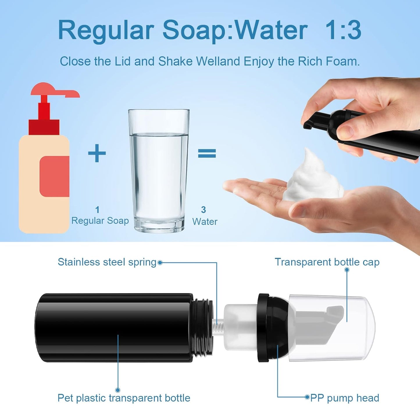 Homicozy 40 Pcs Lash Shampoo Bottle Brushes & Dispensers Set - 10 Pcs Lash Brushes, Tubes & Aftercare Bag for Clients, Women, Girls (Black)-BrightBean Baby