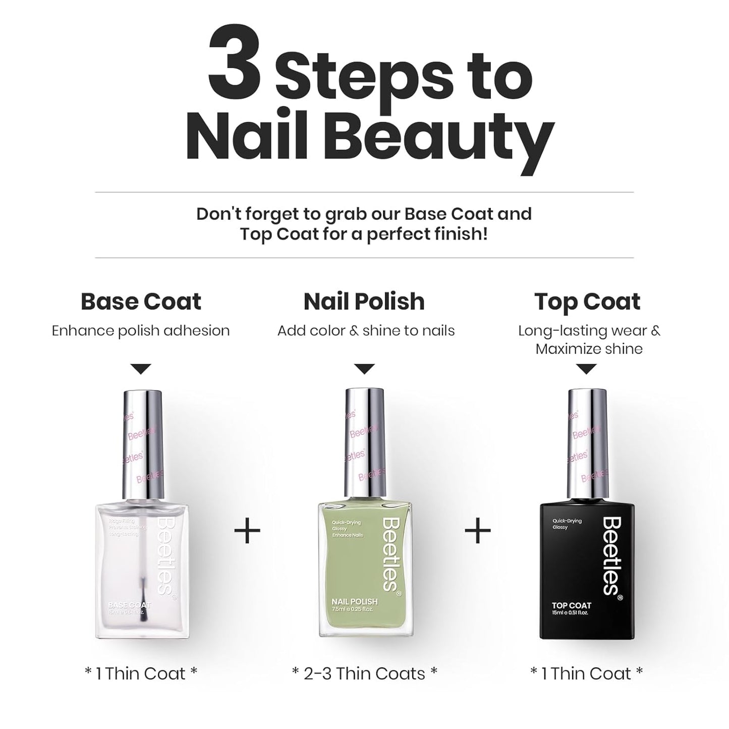 Beetles Nail Polish Set P176, 6 Colors Glitter Green Nude Natrual Pink Nail Lacquer Fast Drying & Long Lasting Finger Fall Nail Polish Glitter Effect for DIY Nail Art Salon at Home Gifts for Women-BrightBean Baby