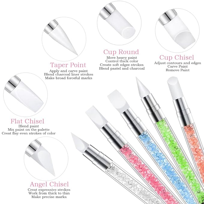 Nail Art Tools 27Pcs Set,Nail Art Brush,Resin Nail Art Palette,5 Pcs Nail Art Sculpture Pen,2-way Acrylic Silicone Engraving Pen Dotting Pen Tools Nail Art Kit for Nail Art DIY-BrightBean Baby