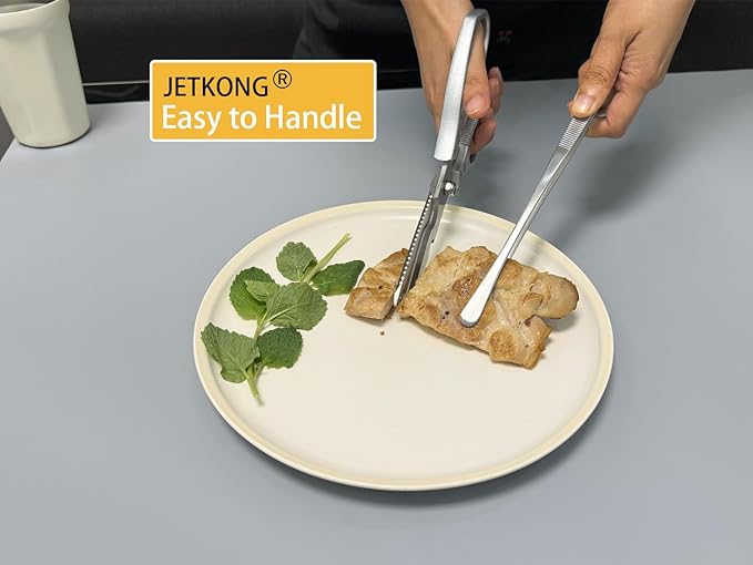 JETKONG 3 Pcs Extra Long Kitchen Tweezers Heavy Duty Stainless Steel Cooking Tweezers (9 12 14 Inch, Silver)