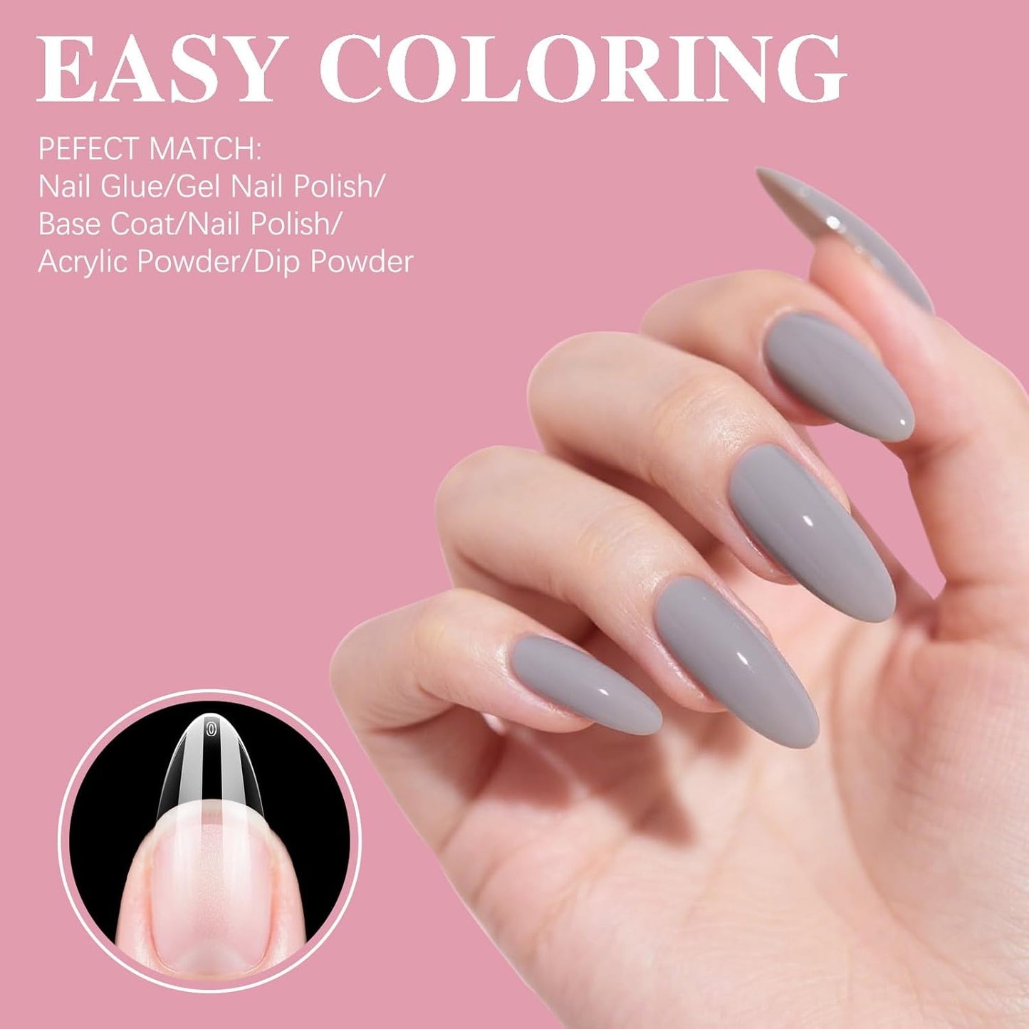 Medium Almond Nail Tips, SSWSBYKE 300pcs Soft Gel Nail Tips for Full Cover Pre-Shaped Acrylic Fake Nails Tips 15 Sizes Half Matte Press On Nails for Extension Home DIY Salon-BrightBean Baby