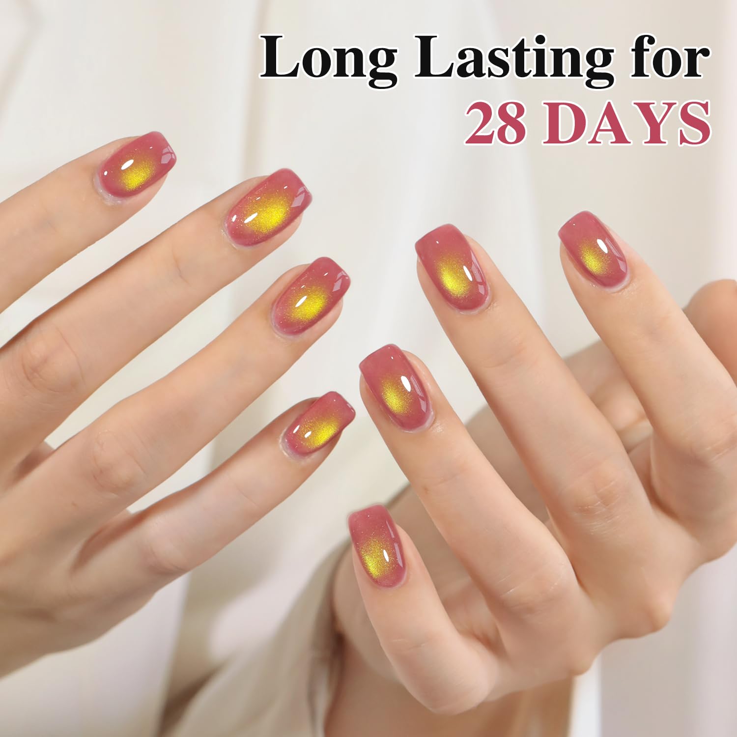 Double Rhythm Jelly Glass Cat Eye Gel Polish with Magnet 15ML Holographic Glitter Shimmer Translucent Sheer Color Magnetic Nail Polish Salon DIY at Home (Navy Purple-MC1266)-BrightBean Baby