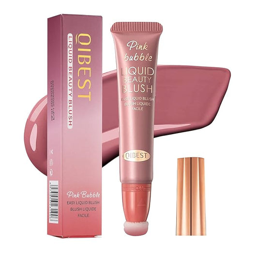 Liquid Blush Beauty Wand Matte Cream Blush Stick with Soft Cushion Applicator For Natural Cheek Tint Blendable Lightweight Long Lasting Dewy Finish makeup blush for Face(03 Plum Wine)-BrightBean Baby