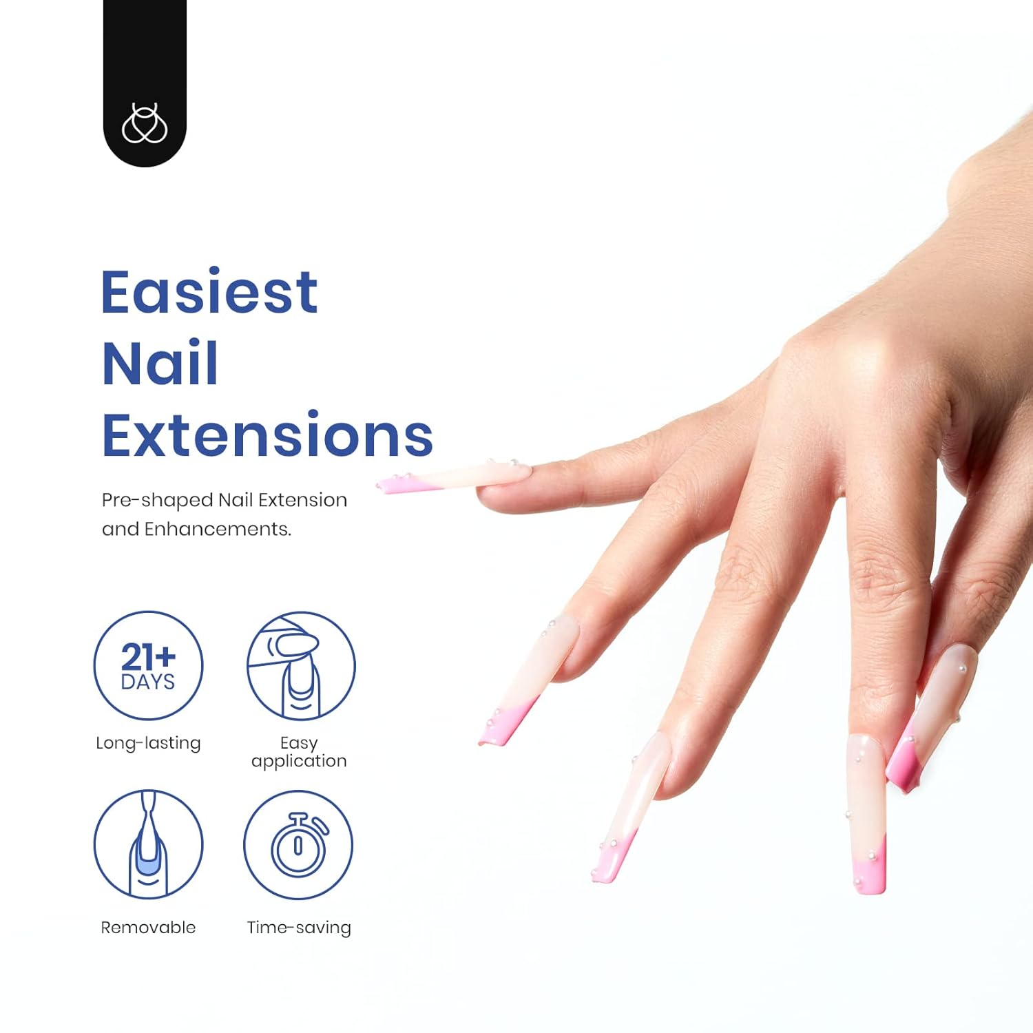 Beetles Gel Nail Kit Easy Extension Set, 240 PCS Long Square Gel Nail Tips Full Cover With 5 In 1 Nail Glue Base Gel and Innovative Uv Led Lamp Easy DIY Gift for Women-BrightBean Baby