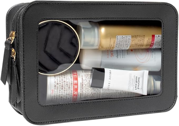 Clear Makeup Bag Small, TSA Approved Portable Toiletry Bag with Zipper Cosmetic Travel Bag Makeup Organizer Case Mini Makeup Pouch for Purse Car Organizer Bag for Women Men-BrightBean Baby