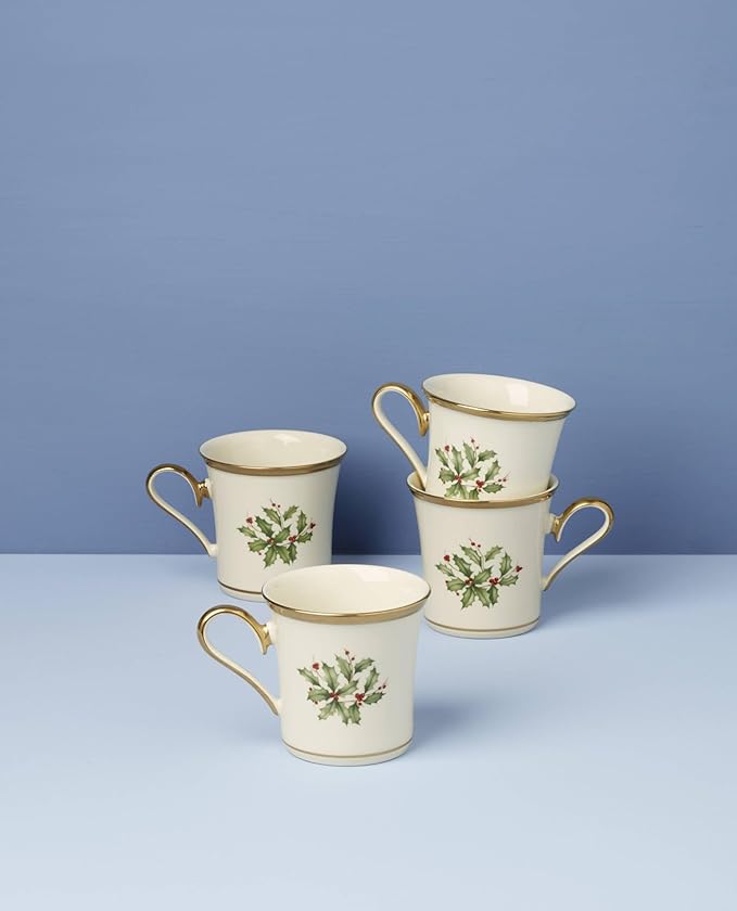 Lenox 897081 Holiday Mugs, Set of 4, Christmas Dinnerware, Hosting