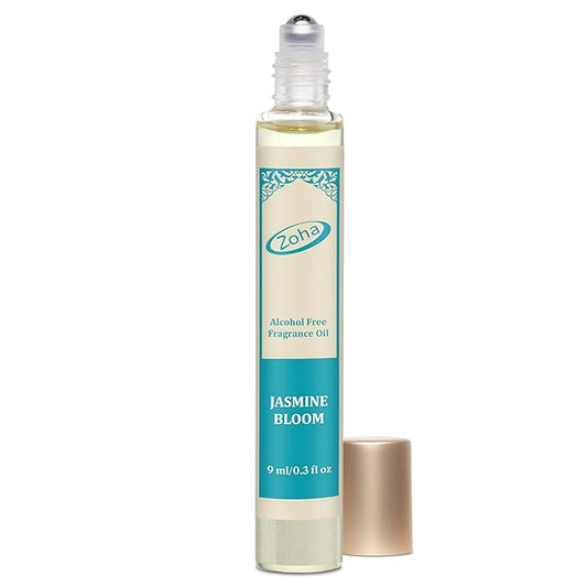 Zoha Jasmine Bloom - Jasmine Perfume for Women and Men, Alcohol Free Perfume Oil Roll On, Long Lasting Natural Clean Fragrance Oil base, 9ml Roller-BrightBean Baby